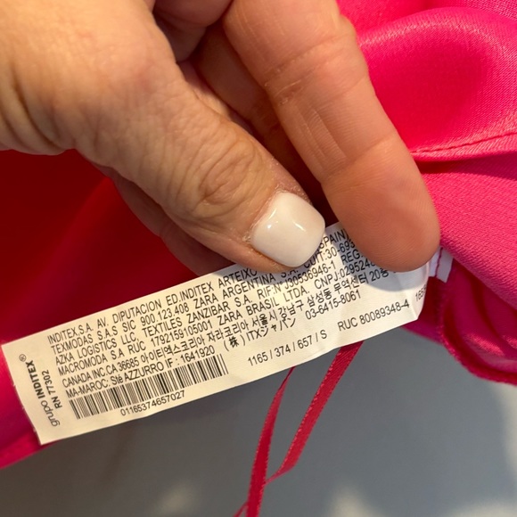 Women's Zara Satin Pink Cropped Tank Top - Size Small NWT adjustable str… - Picture 9 of 10